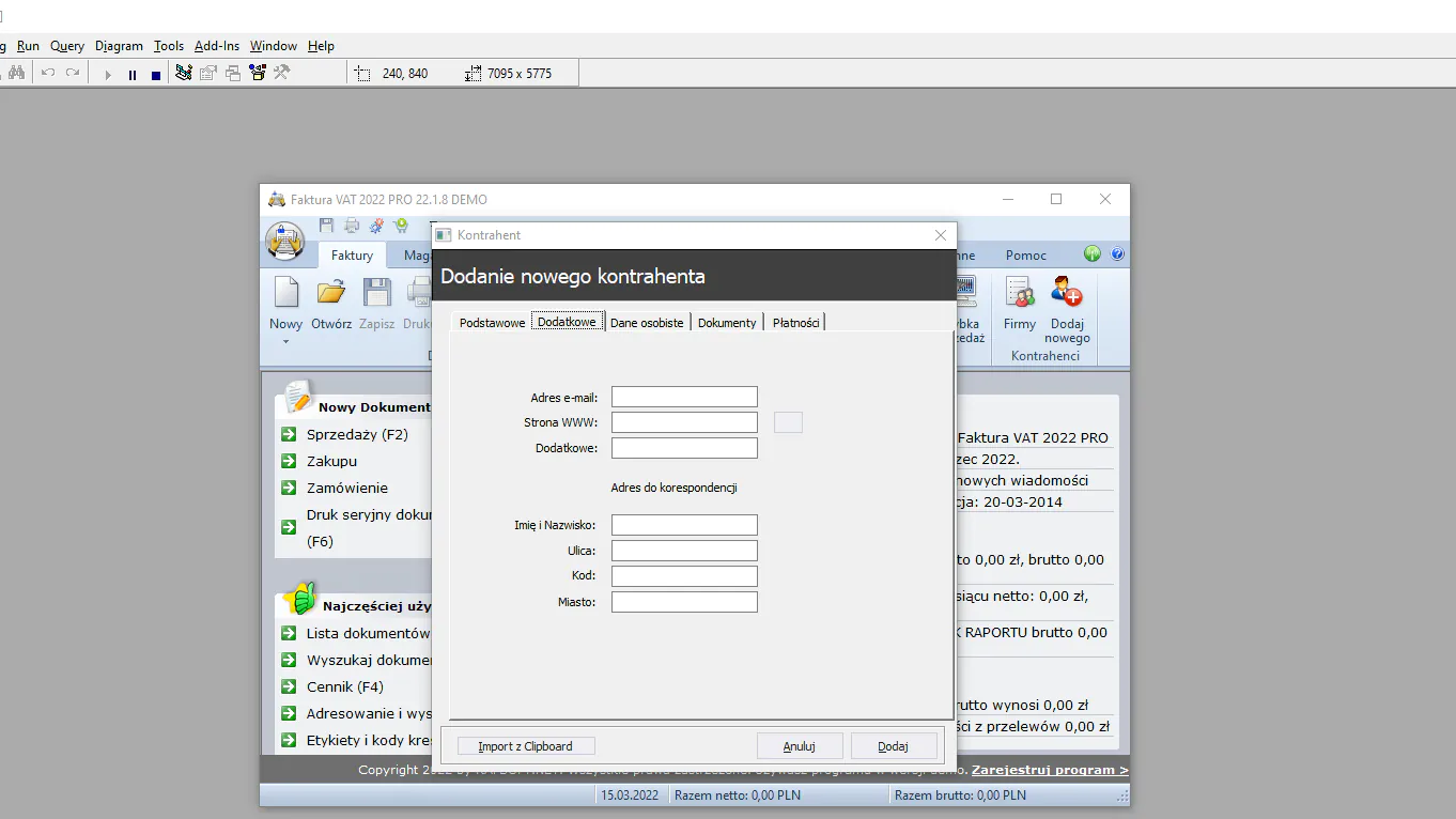 Zrzut ekranu - Aplikacje legacy